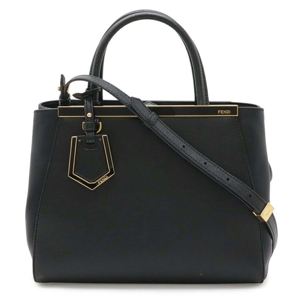 FENDI Black Leather Shoulder Bag